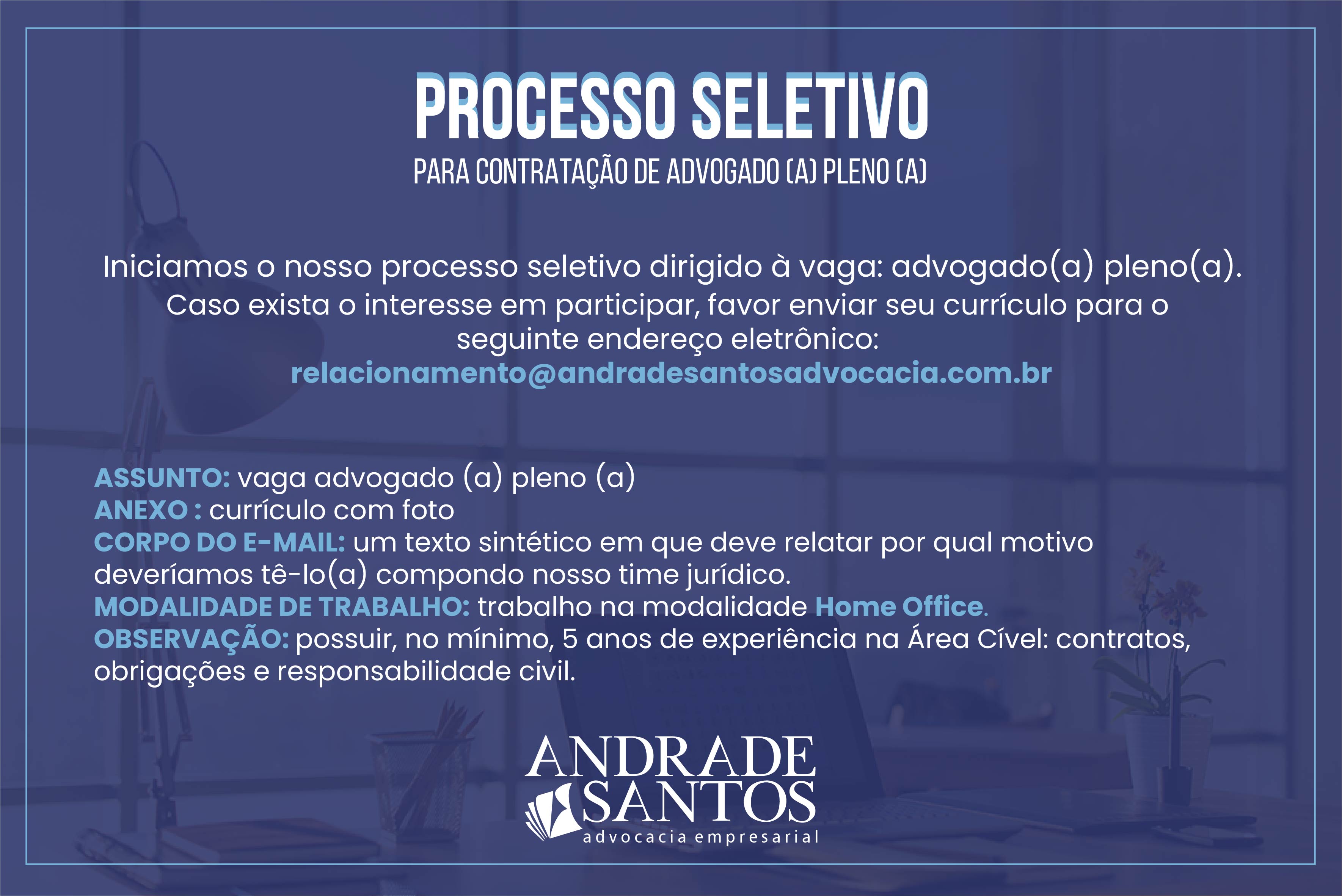 VAGA ADVOGADO(A)
